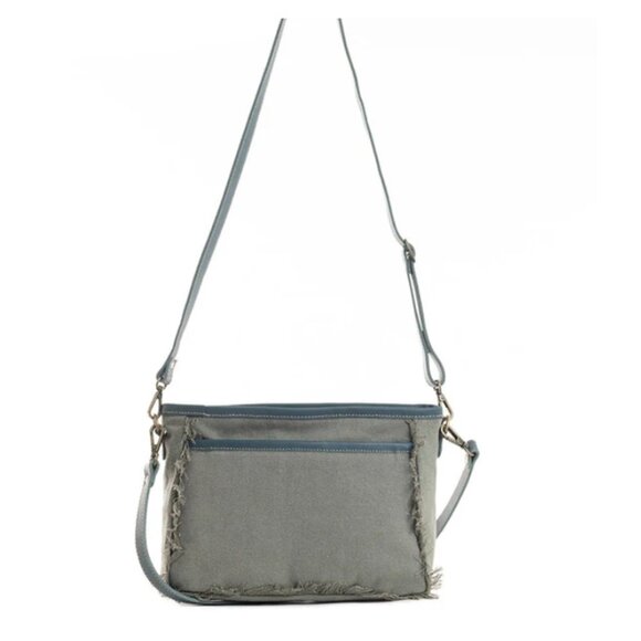 Myra Zephyr Mesa Small Leather and Canvas Embroidered Crossbody Bag - Picture 4 of 6